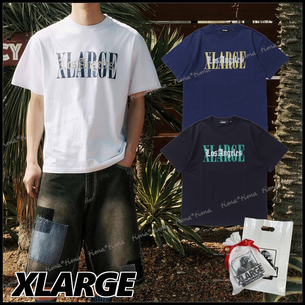 XLARGE オーバーラップロゴ 半袖Ｔシャツ シンプル 合わせやすい