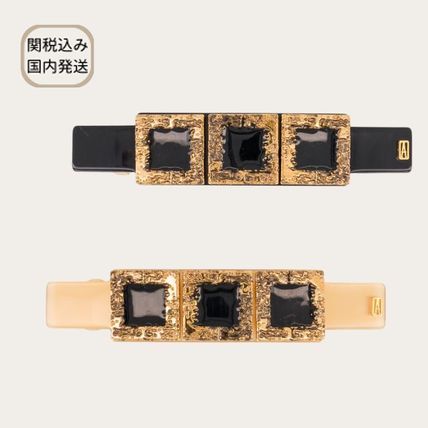ALEXANDRE DE PARIS ★ Antique ロゴ アンティーク バレッタ 8cm