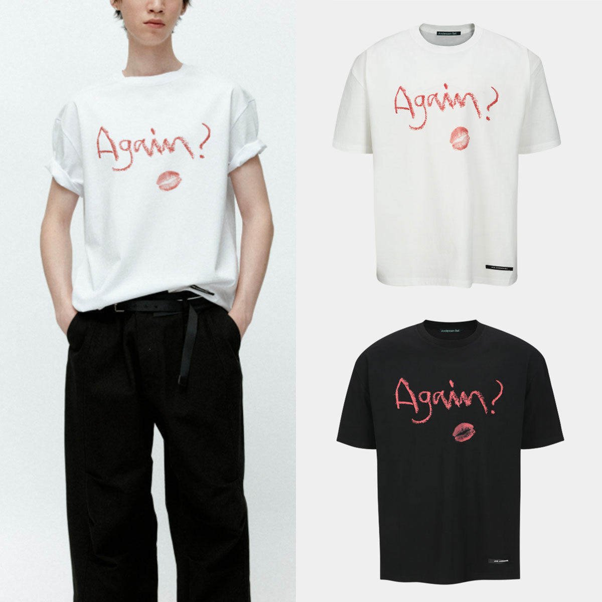 Tシャツ・カットソー ANDERSSON BELL UNISEX AGAIN LIP T-SHIRT 5FT1878