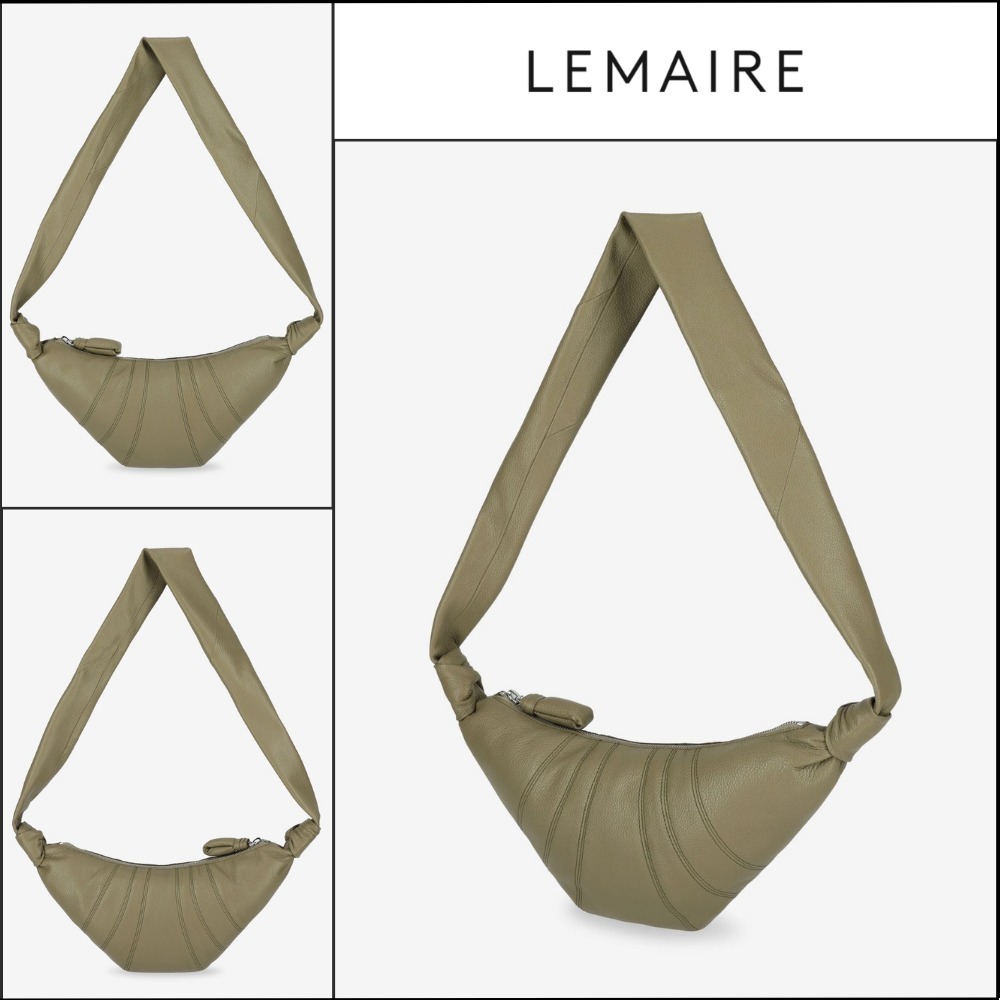 【LEMAIRE】SmallGrainLeatherCroissantShoulderBagDustyKhaki