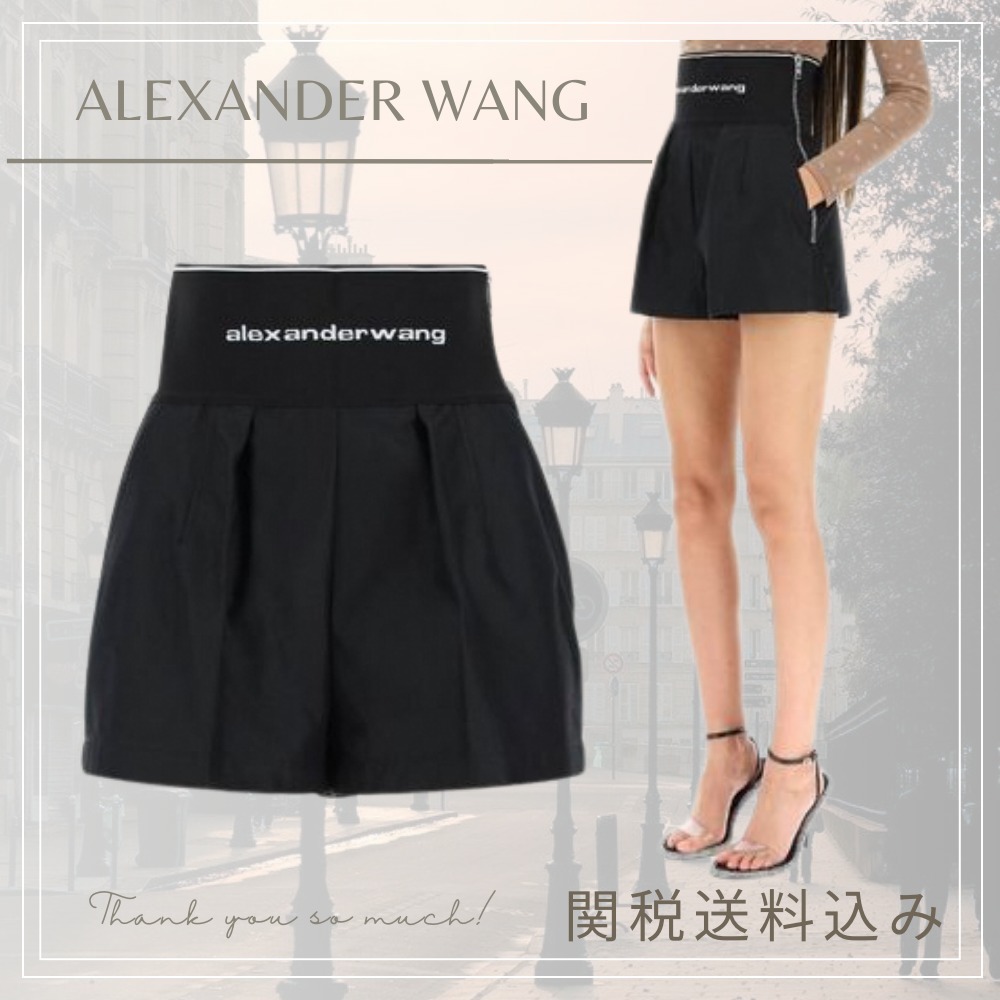 【ALEXANDER WANG】 ロゴ コットン サファリ ショート パンツ