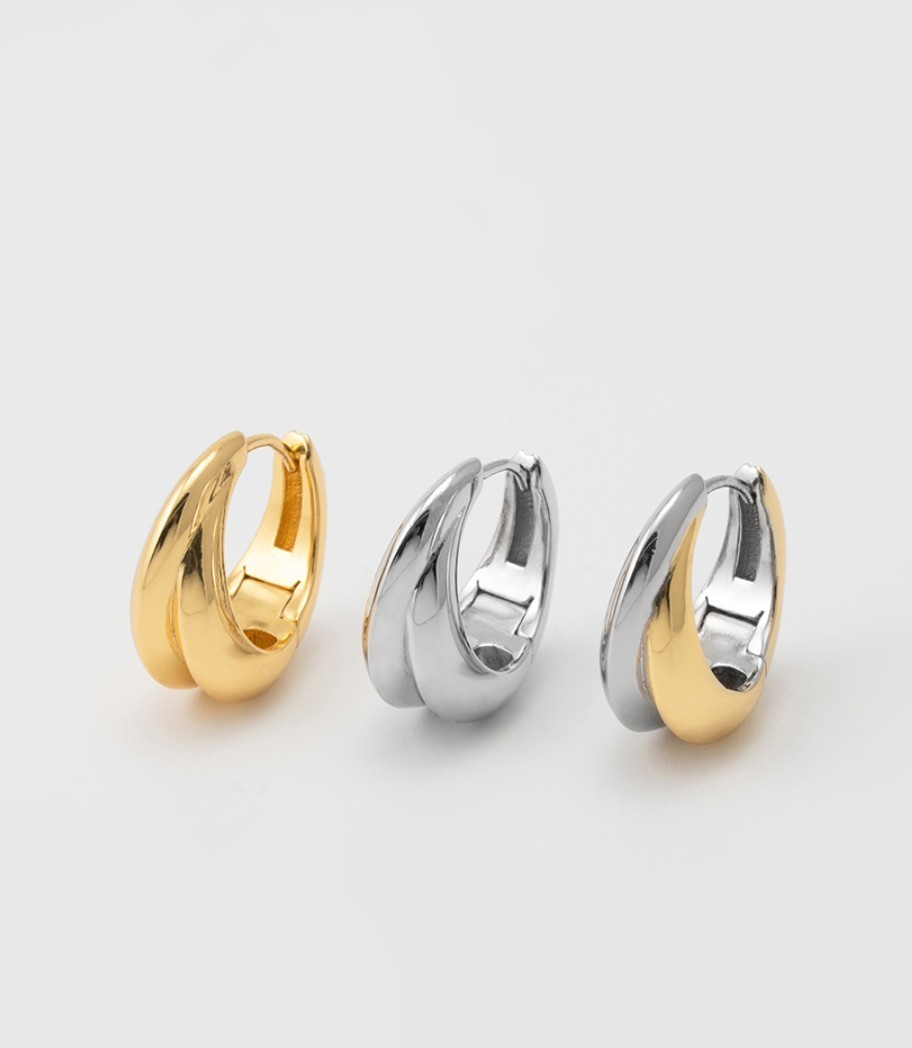 【TATIANA】Blended Flow Hoop Earrings 韓国発 ピアス TATIANA】Blended Flow Hoop Earring / ピアス (TATIANA/ピアス