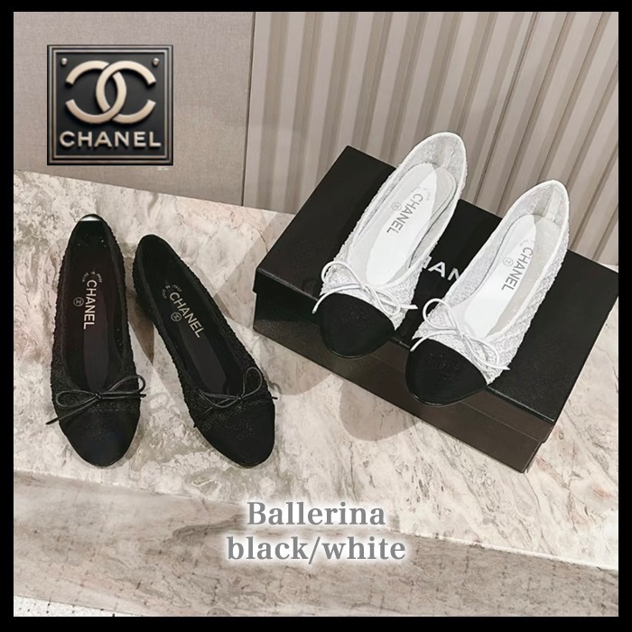 【刺繍の軽やかさに惹かれて】CHANEL バレリーナ グログラン白黒