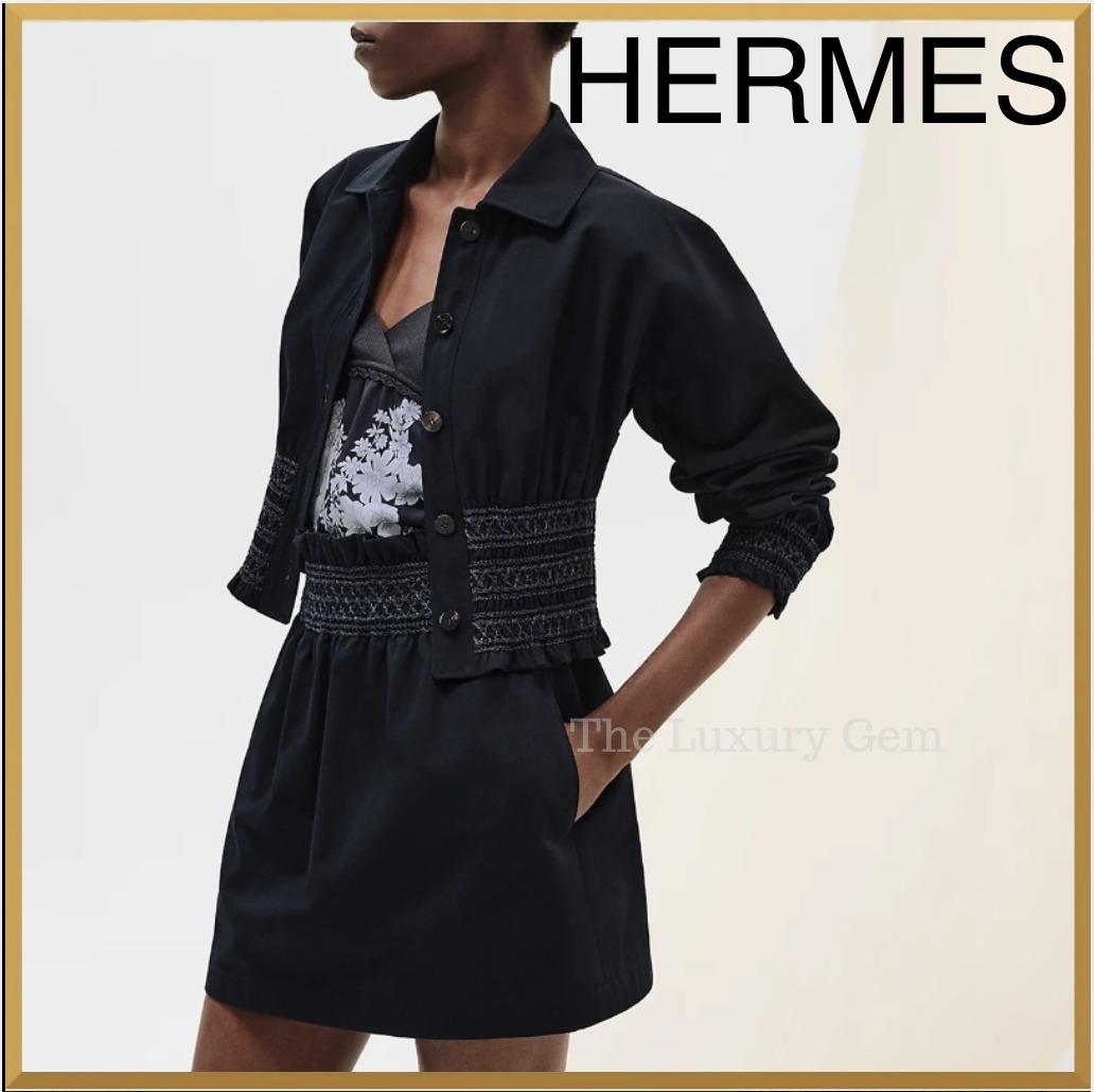 人気【HERMES】《スモック刺繍入りジャケット》