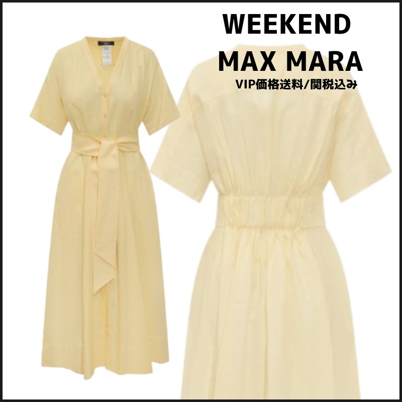 国内発送/送料関税込【Weekend Max Mara】リネン ミディドレス