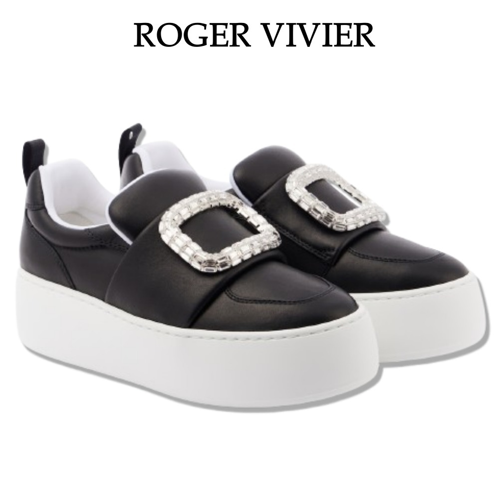 【Roger Vivier】レザープラットフォームスニーカー