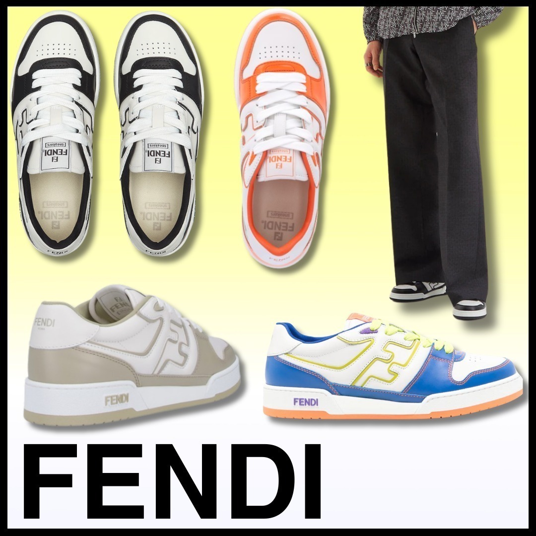 VIP【FENDI】レースアップ マッチ スニーカー ラバーソール ロゴ