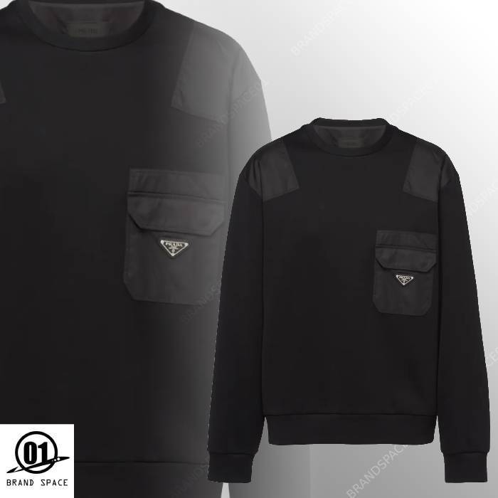 PRADA Re-Nylonディテール コットン スウェットシャツ