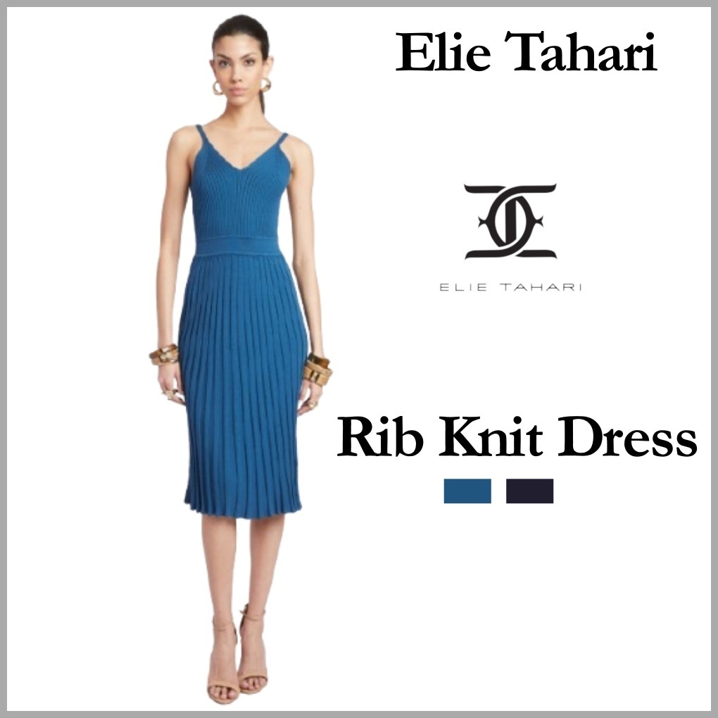 ◆ELIE TAHARI リブニットワンピース