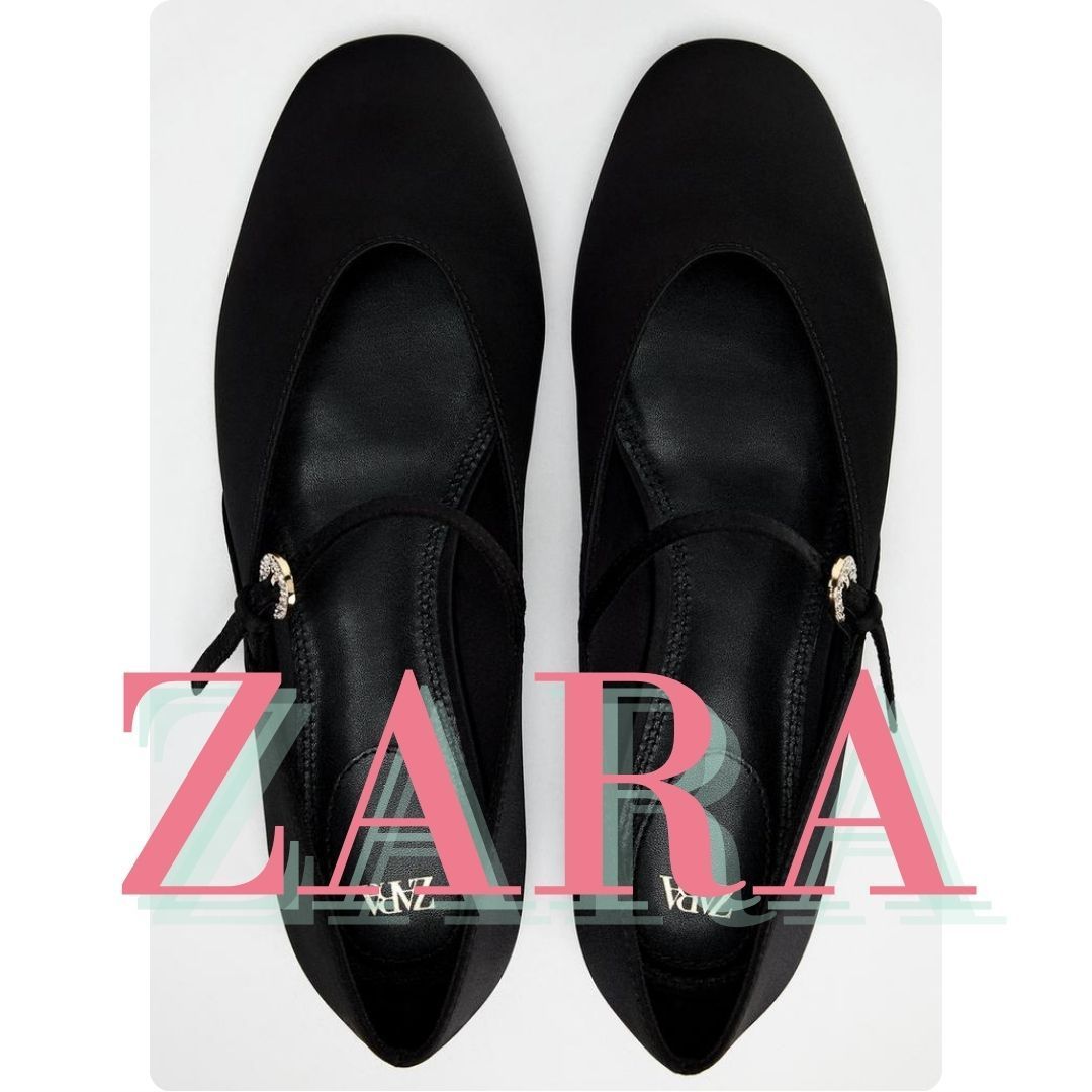 ZARA サテンエフェクト フラットシューズ 50TH ANNIVERSARY