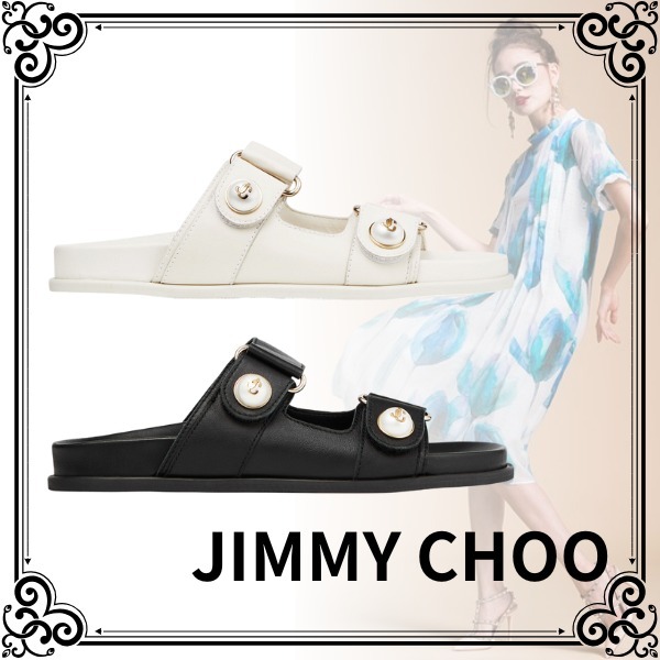 JIMMY CHOO ☆ ジミーチュウ  スムースレザー フラットサンダル