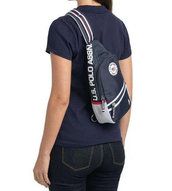 U.S.Polo Assn ストライプ スリングボディーバッグ ユニセックス