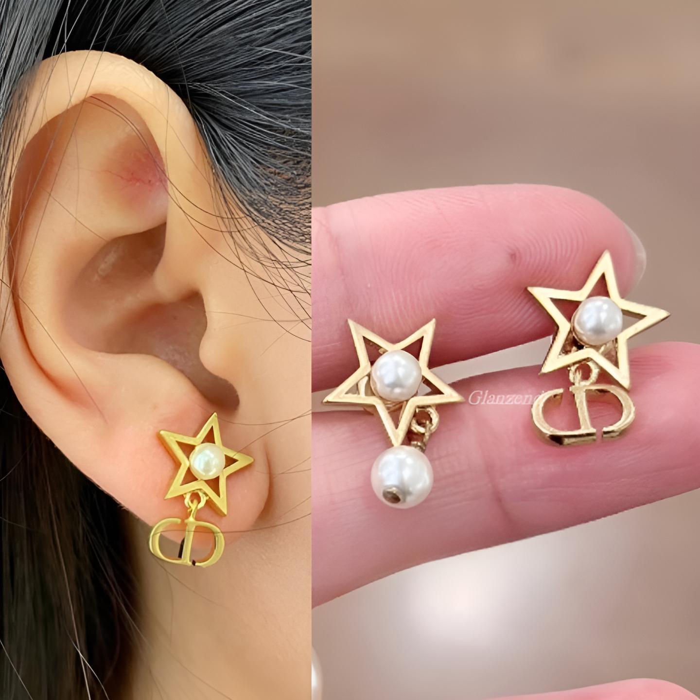 ★敵なし映えアクセ★【Dior】スター＆パール＆CDロゴ ピアス