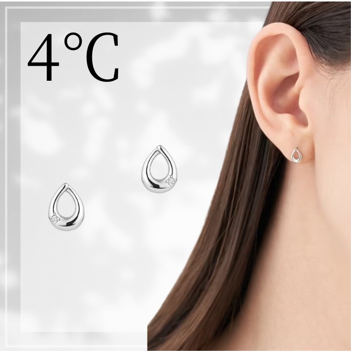 4℃ プラチナ ピアス ボリュームピアス ダイヤモンド