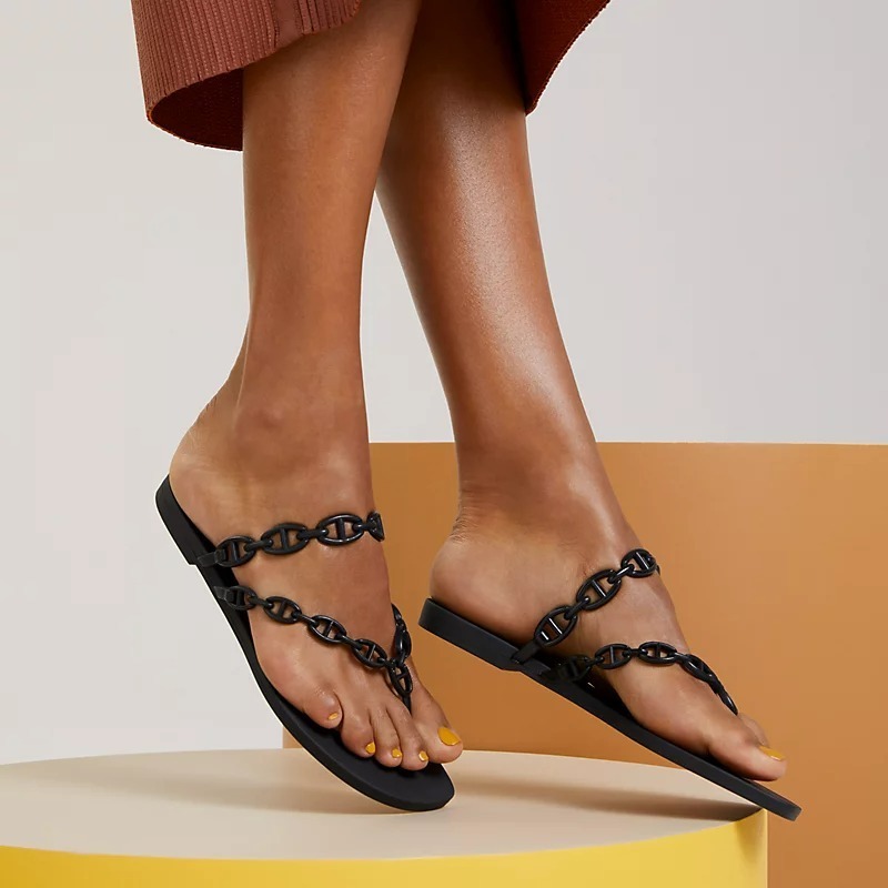 《HERMES》サンダル アイスランド ノワール ブラック 化