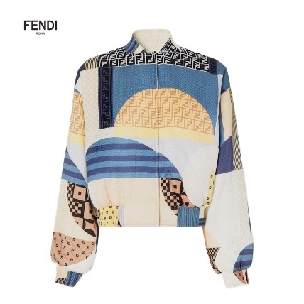 Fendi フェンディ リバースブル シルク ボンバージャケット ロゴ