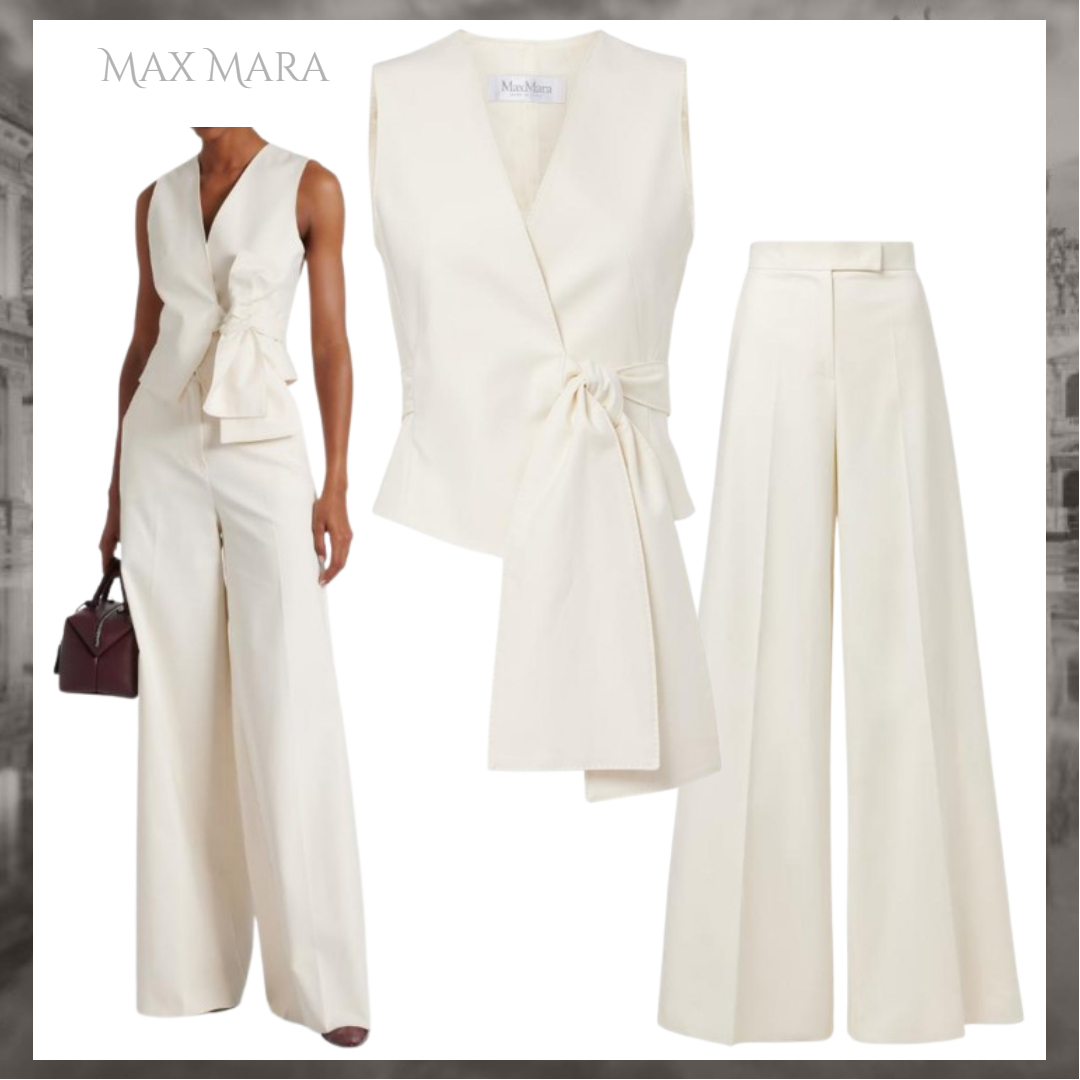 ☆Max Mara☆ サッシュ付きコットンジレZampa・上下2点セット♪