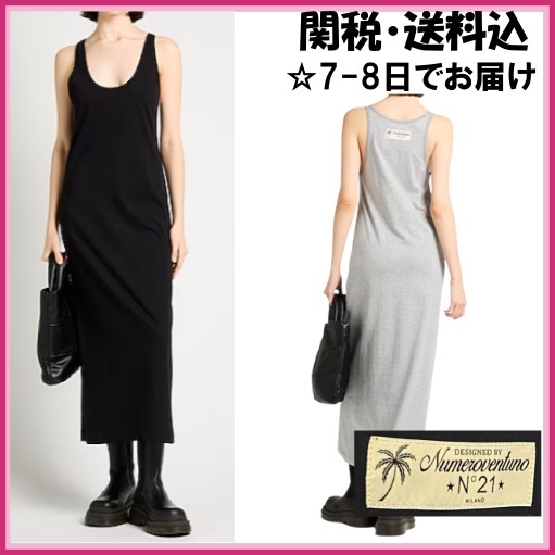 N°21■ヌメロヴェントゥーノ ロゴパッチ ロングワンピース