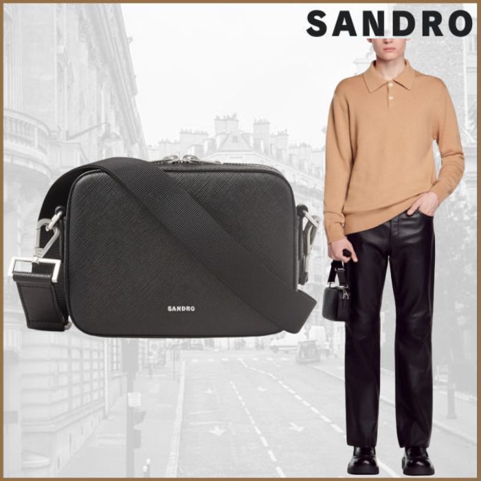 フランス発 Sandro 高級感あふれる! 小さな再生レザー バッグ