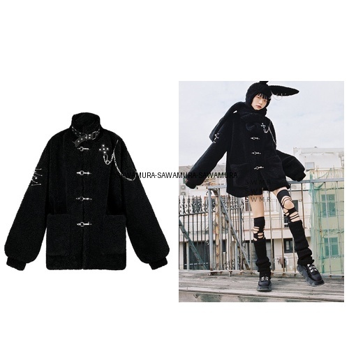 ジャケット CFIERCE Bunny Faux Lamb Plush Jacket