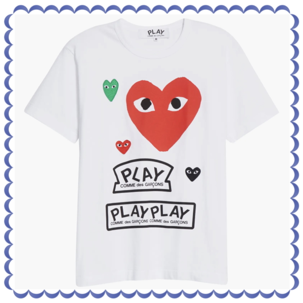 Comme des Garcons PLAY Tシャツ Heart Face Graphic Tee マルチ