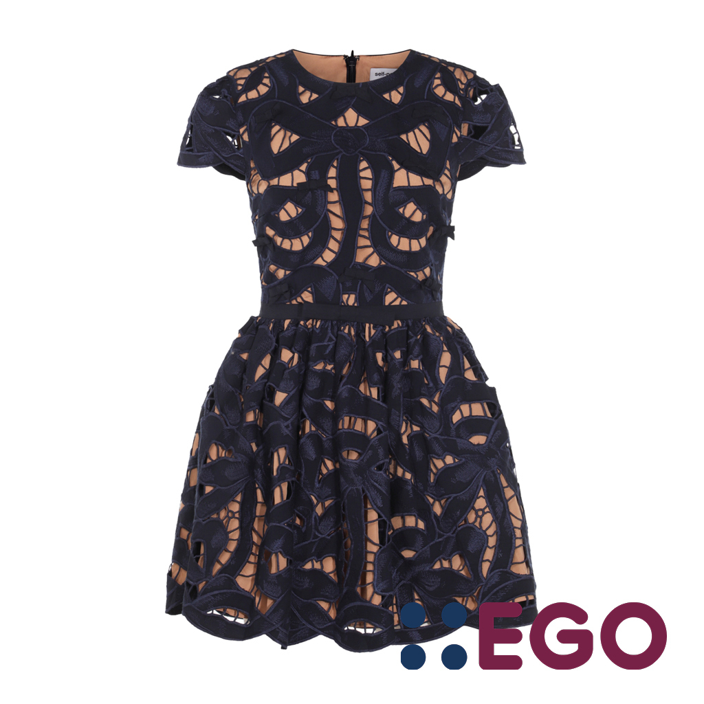ワンピース BLUE COTTON MINI DRESS