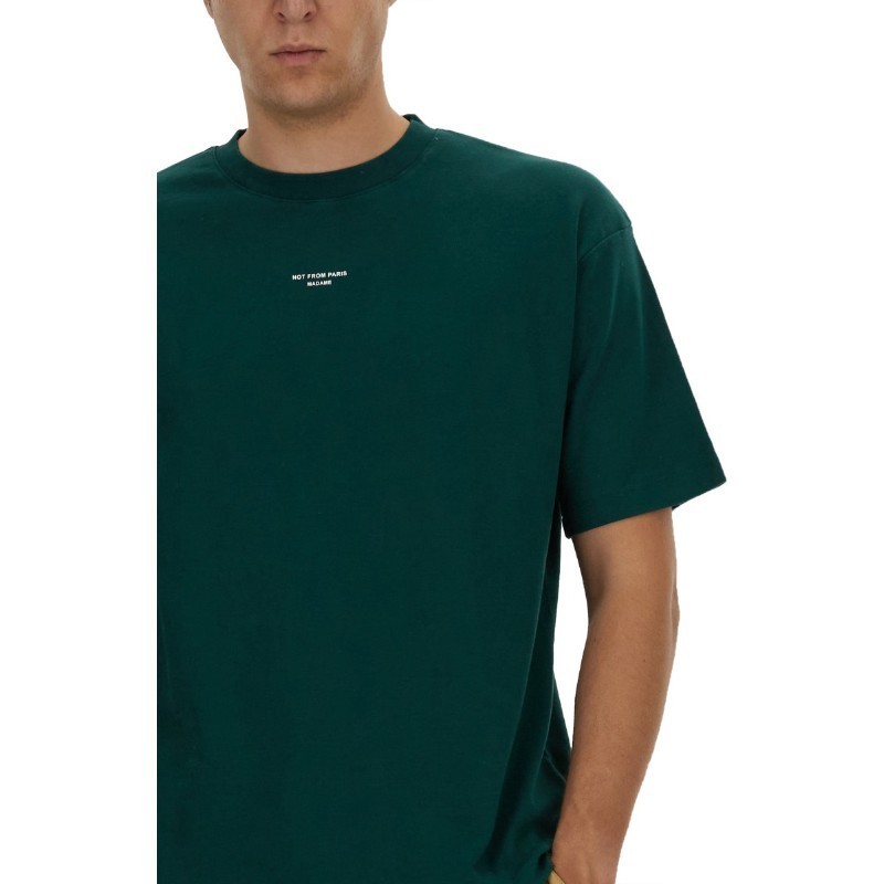 Tシャツ・カットソー DROLE DE MONSIEUR T-SHIRT \"SLOGAN\" (TS202 CO002DARKGREEN)