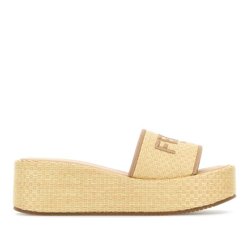 サンダル・ミュール FENDI SS25 Raffia Sunshine slippers (8R8515AUHI F1DAI)