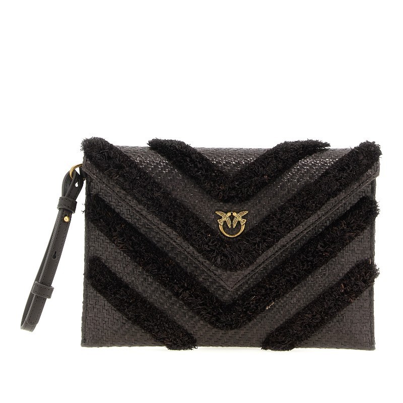 クラッチバッグ PINKO SS25 Raffia flat clutch (104820A2CD M32Q)