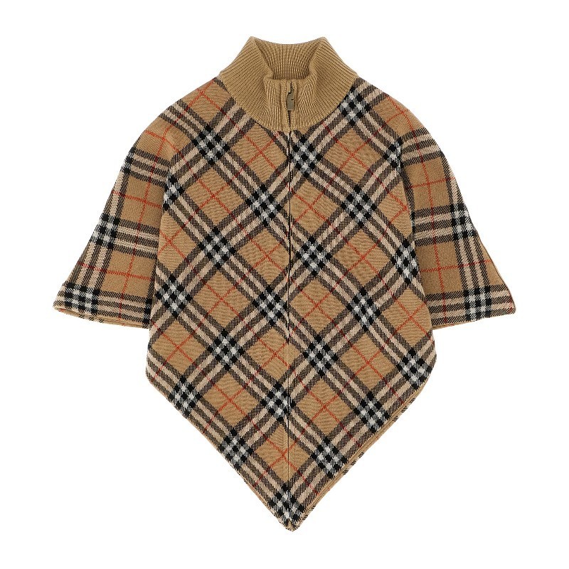 キッズ用トップス Burberry FW25 Burberry Check cape (8105823 SANDIPCHECK)