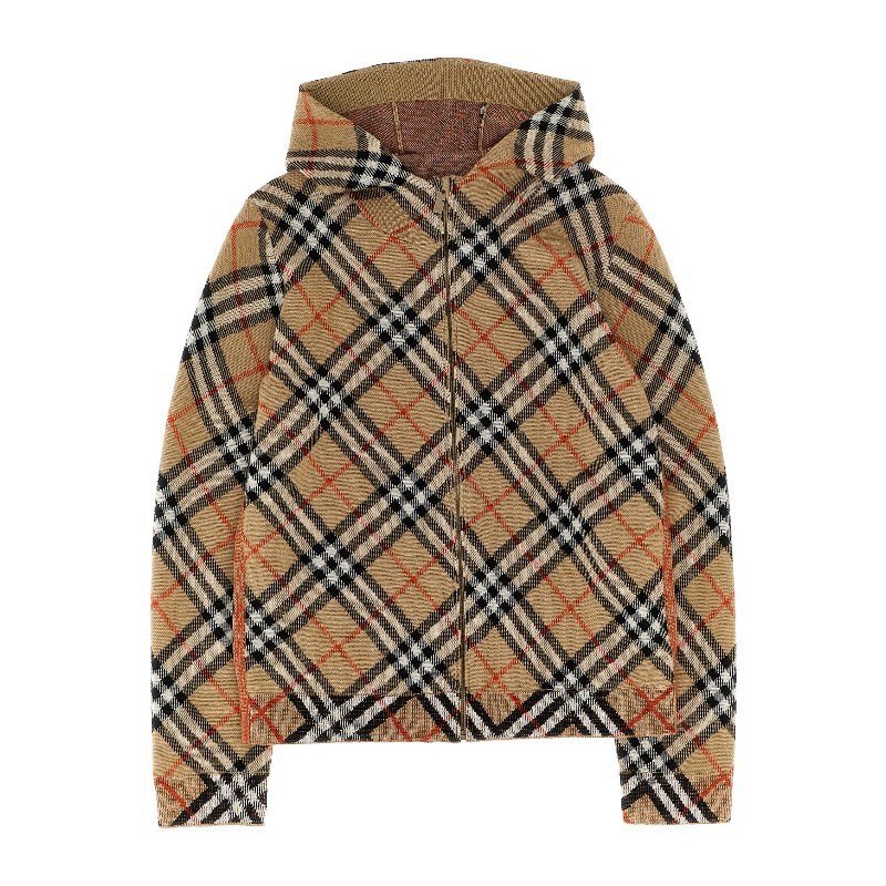 キッズアウター Burberry FW25 'Jimmy' hoodie (8104314 SANDIPCHECK)