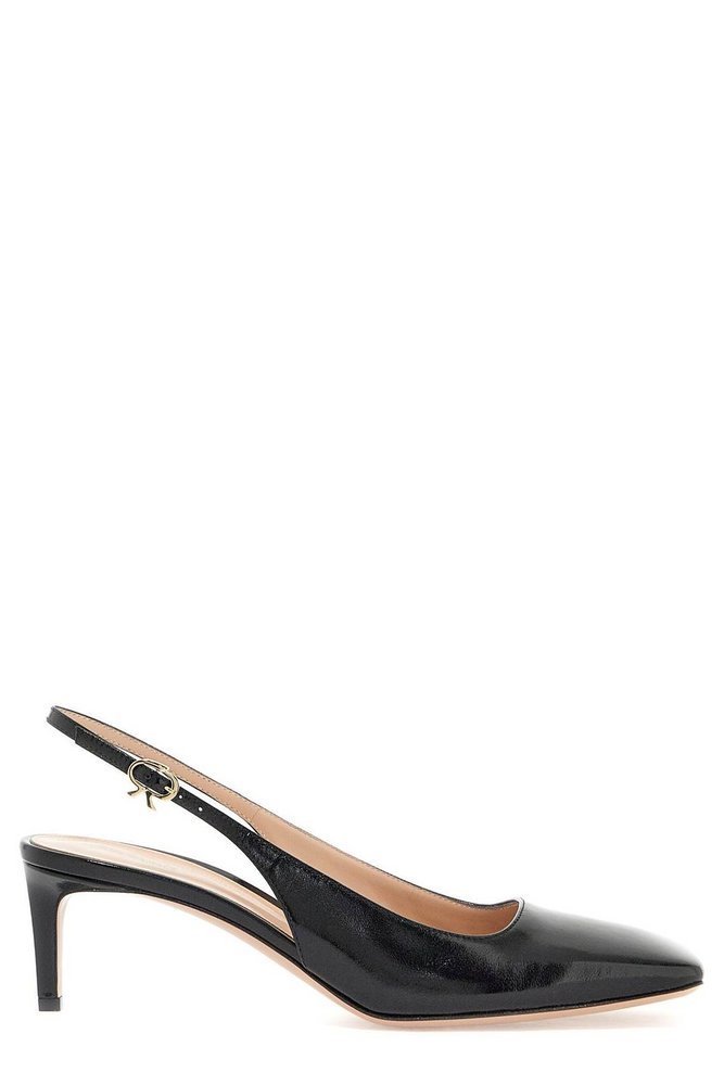 GIANVITO ROSSI スクエアトゥスリングバックパンプス