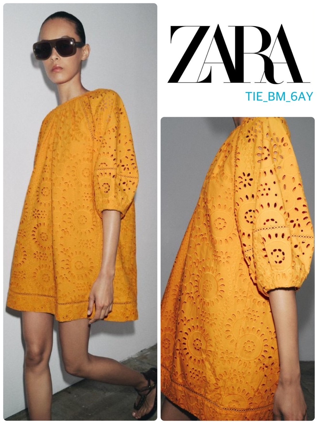 スペイン発送 ZARA ZWコレクション 刺繍ショートドレス 数量限定
