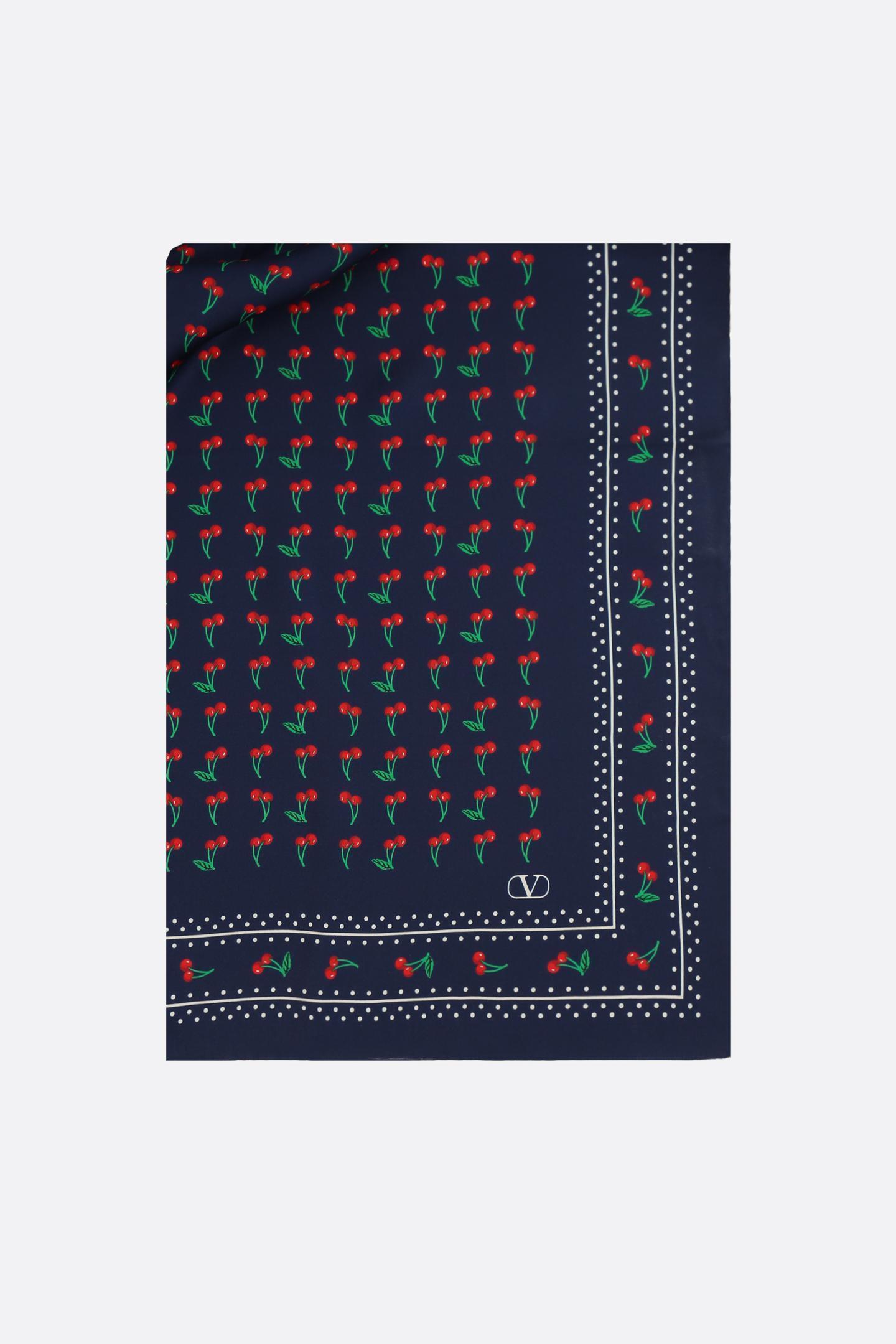 【関税&送料込】Valentino Garavani Silk Foulard With Cherryf
