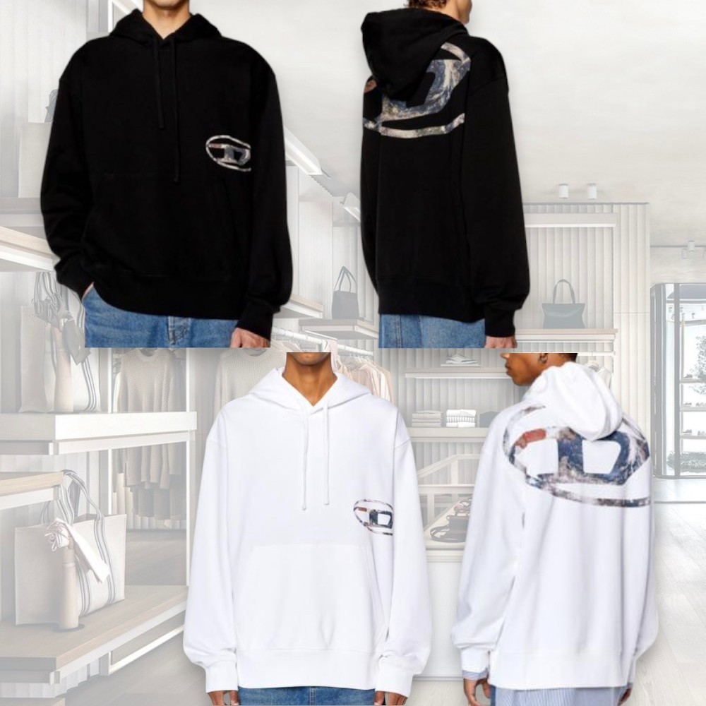 直営店☆DIESEL☆S-MACS-HOOD-L4 FELPA プラネットロゴ フーディ