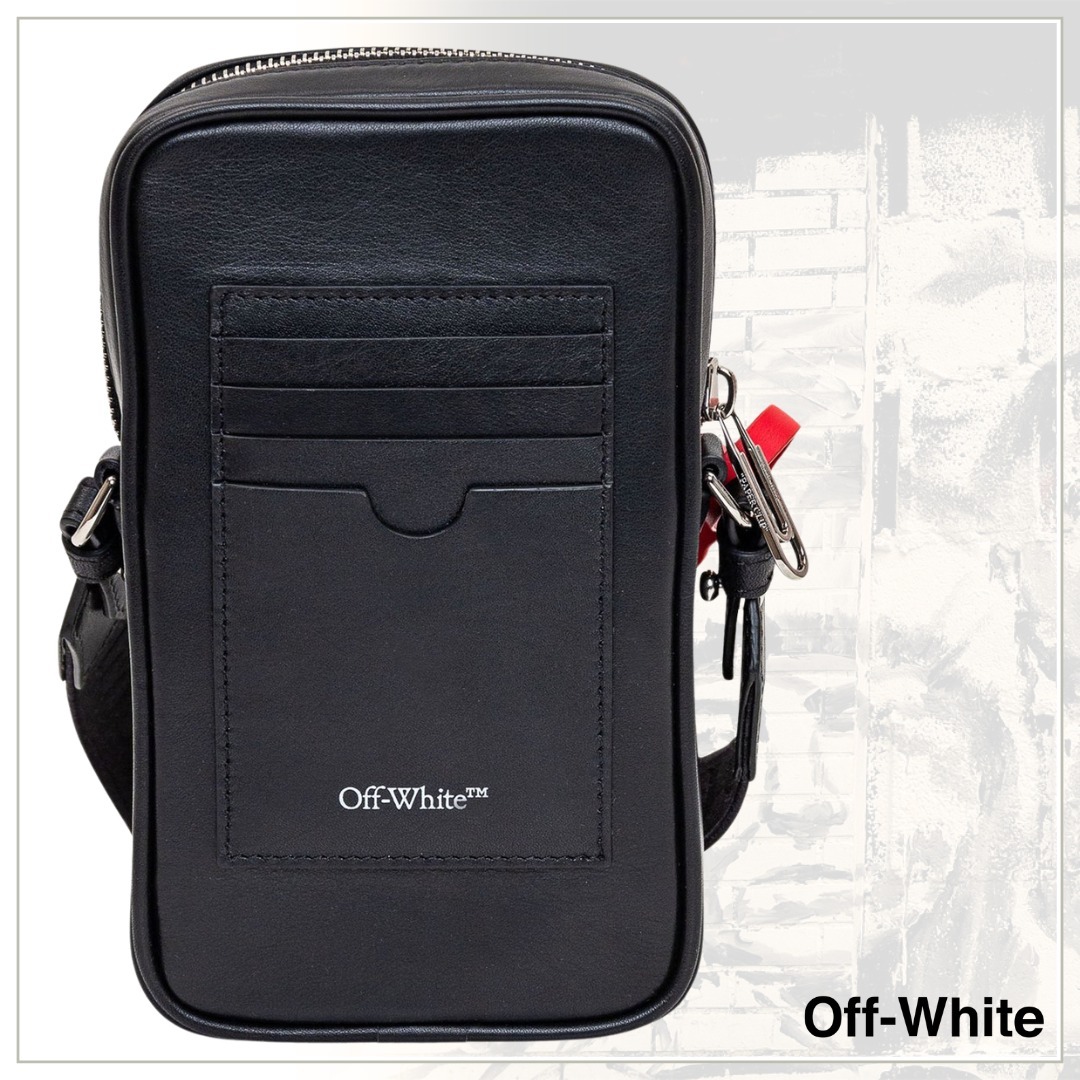 【Off White】ロゴ プリント ジップ メッセンジャー バッグ