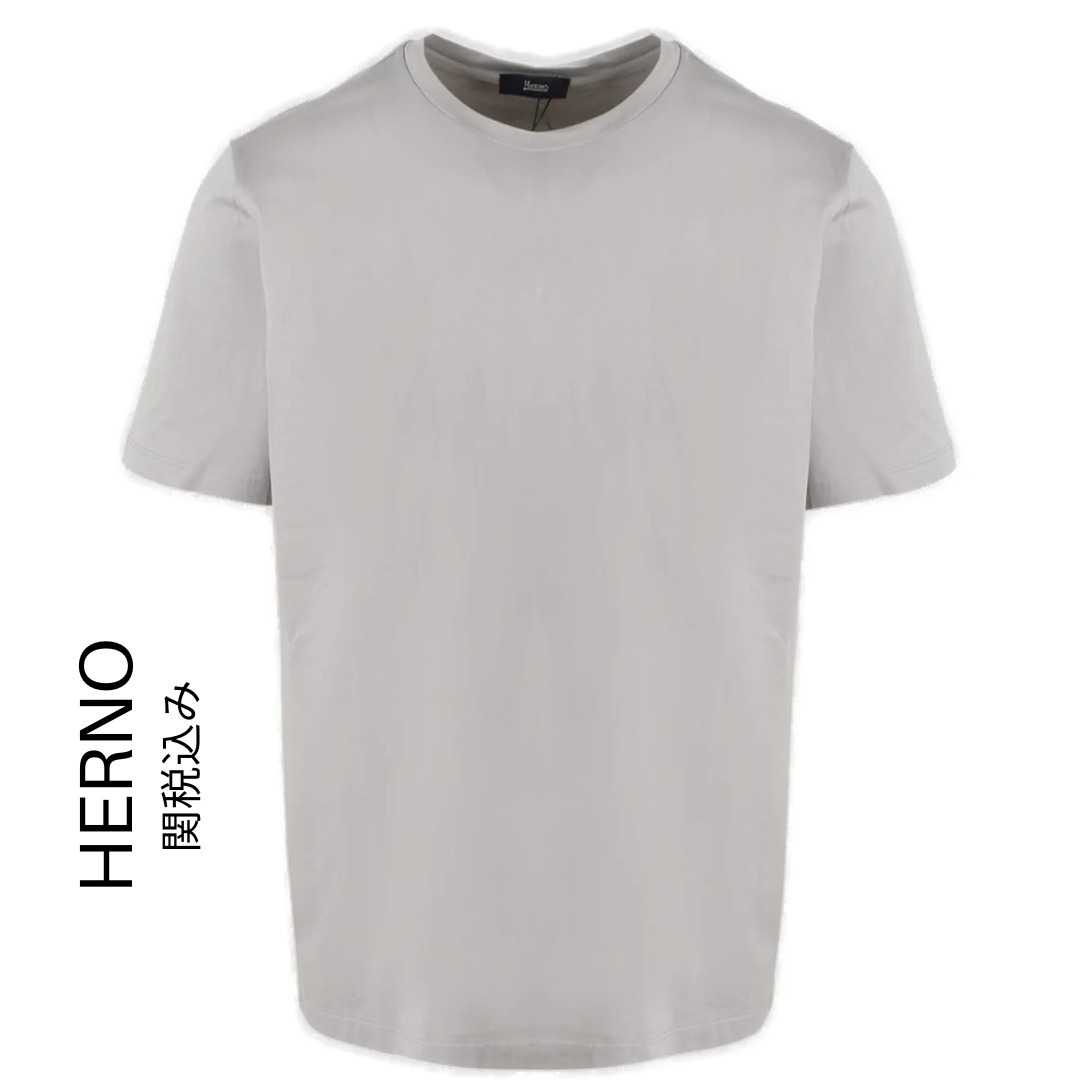 送料関税込み HERNO コットン ストレッチ Tシャツ グレー