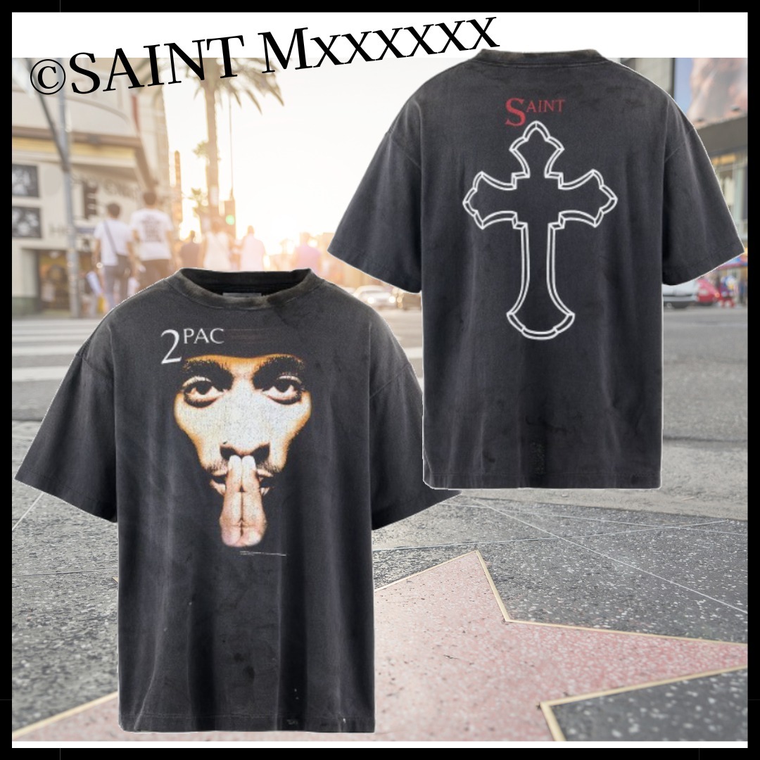 【SAINT Mxxxxxx】2PC_SS TEE / 2PAC / BLACK 半袖 Tシャツ