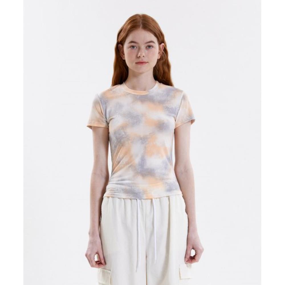 ●PINK PINEAPPLE● TIE DYE TIGHT TSHIRTORANGE m1037_1053444