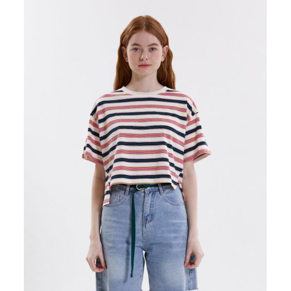 ●PINK PINEAPPLE● KODAK STRIPE TSHIRTPINK m1037_1053400