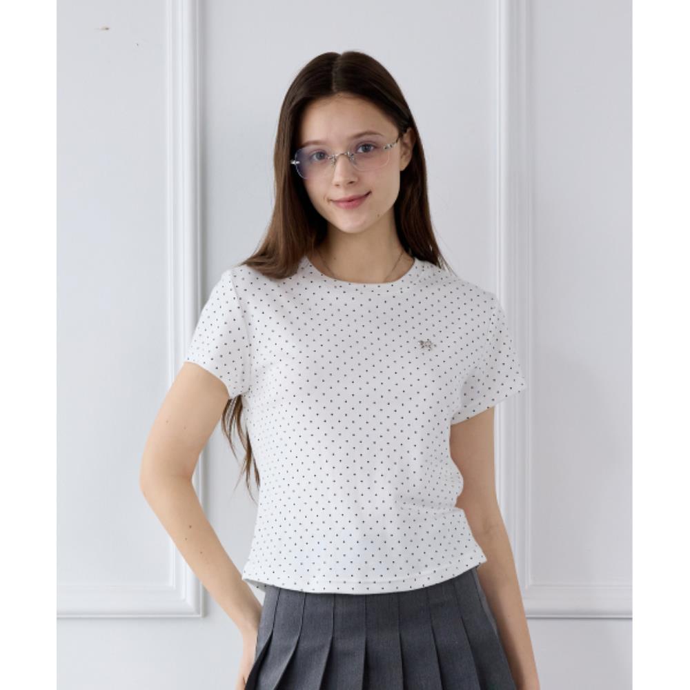 ●PINK PINEAPPLE● PETITE DOT TSHIRTWHITE m1037_1469936
