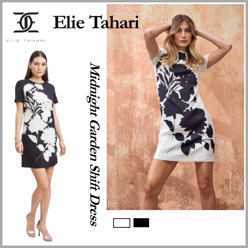 ◆ELIE TAHARI ミッドナイトガーデン シフトドレス