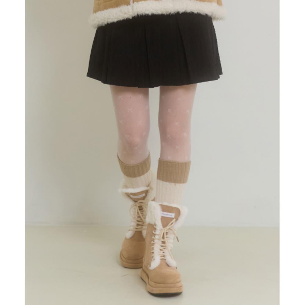 ●PINK PINEAPPLE● CUDDLE CORDUROY PLEATS SKIRTBLACK m1037_1