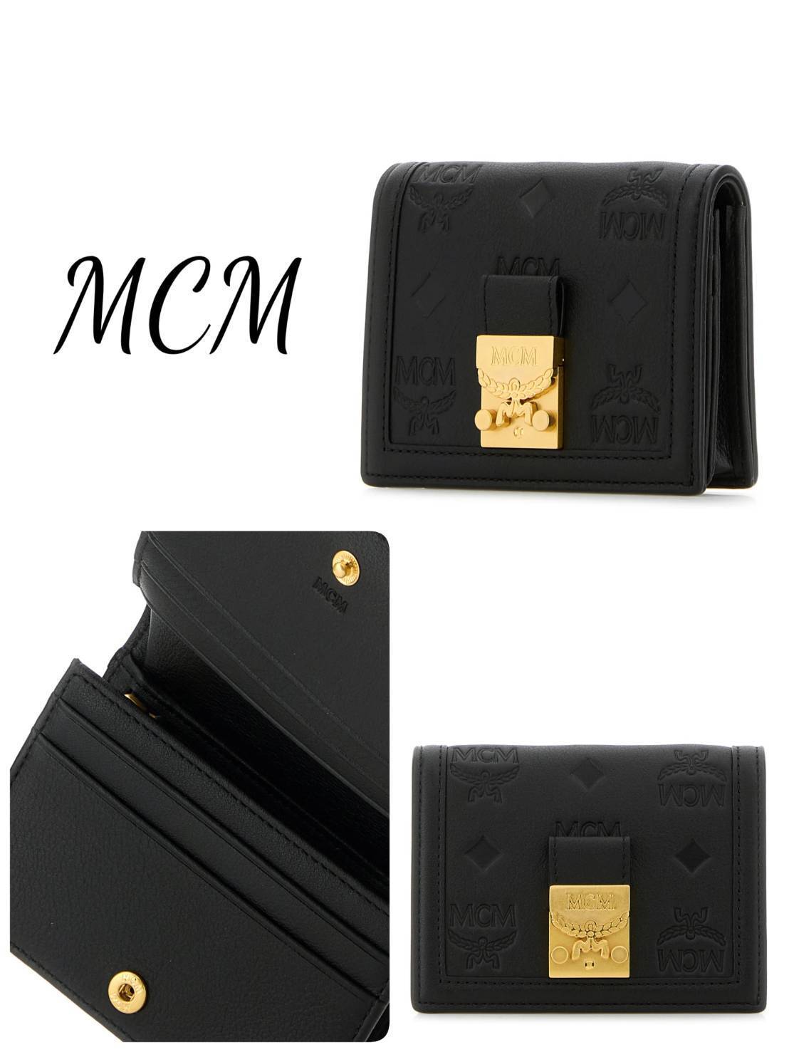 MCM Tracy ウォレット モノグラムエンボスレザー ブラック