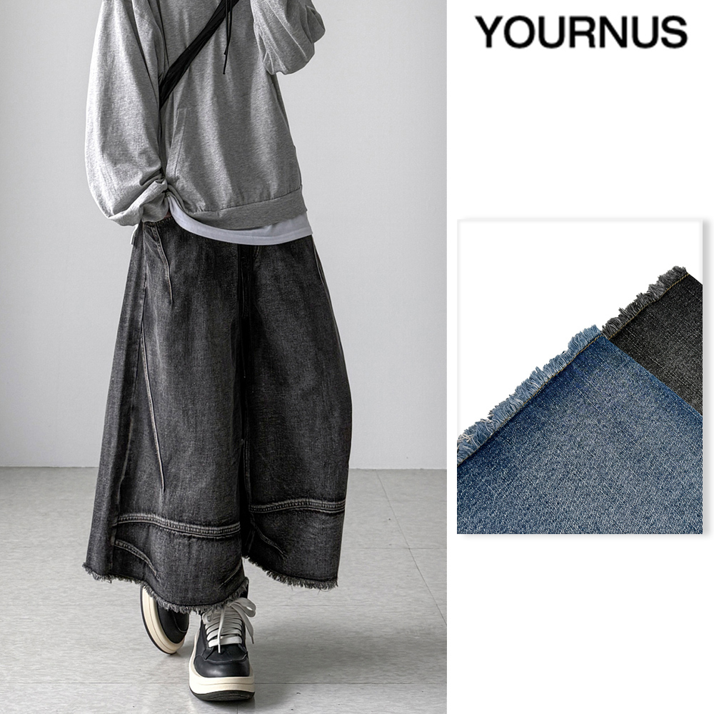 【YOURNUS】Rusty Crop Wide Denim