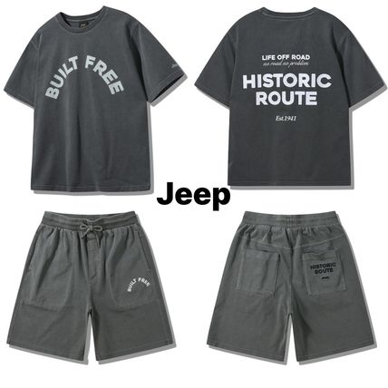 jeep ハーフジップハーフパンツ 半袖Tシャツセットアップメンズ JEEP】 SET UP ☆ 半袖 Tシャツ & ハーフパンツ セットアップ