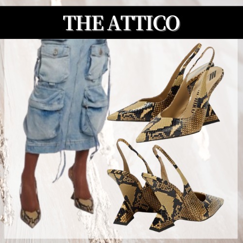 THE ATTICO◆スネークエフェクト スリングバック パンプス 上品!
