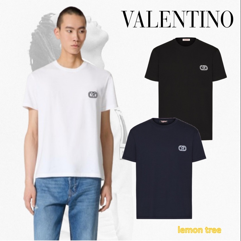 VALENTINO vロゴ シグネチャーパッチ コットン Tシャツ