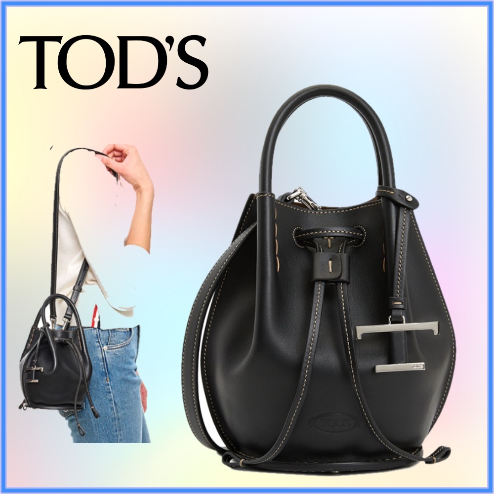 [TODS] 大人気 ミニバケットバッグ ブラック レザー仕様