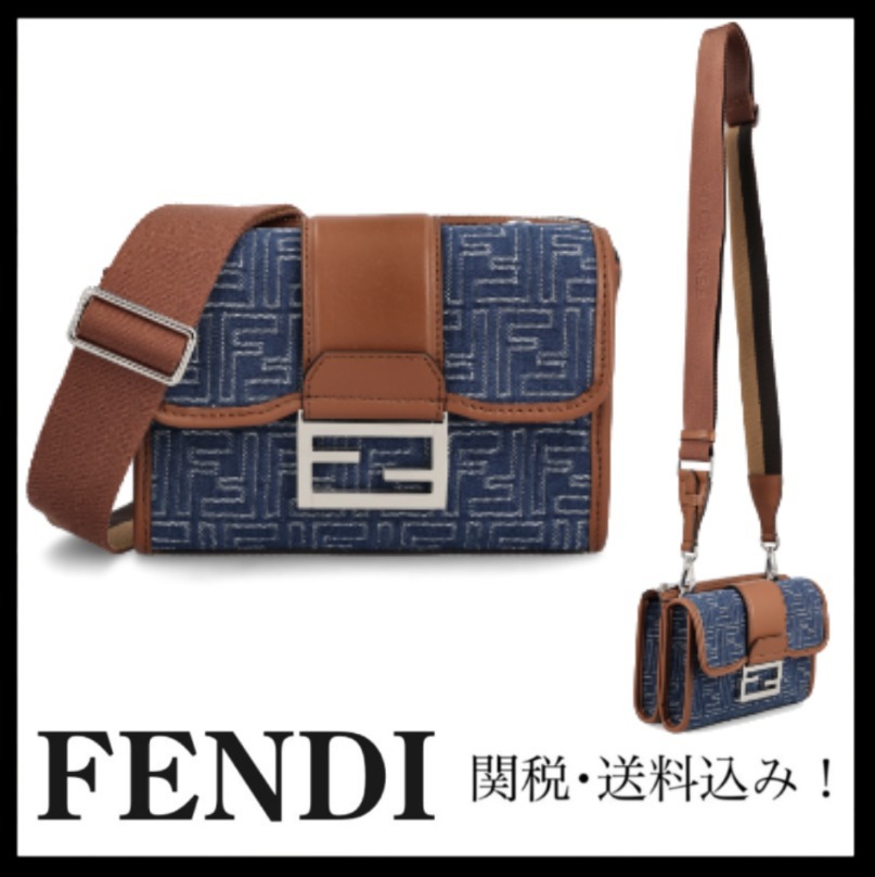 ＊FENDI＊ダブルバゲット デニム調FFジャカード バッグ